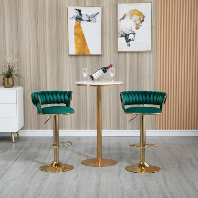 COOLMORE Swivel Bar Stools Set of 2 Adjustable Counter Height Chairs with Footrest for Kitchen, Dining Room 2PC/SET-海智集-Default-