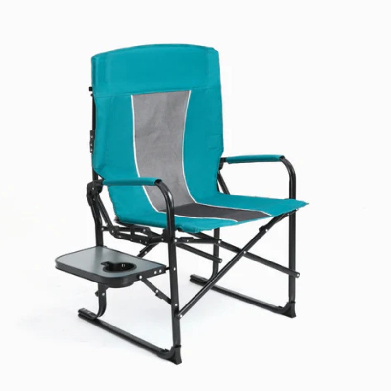 Camping Directors Chair, Heavy Duty,Oversized Portable Folding Chair with Side Table, Pocket for Beach, Fishing,Trip,Picnic,Lawn Blue-海智集-Default-