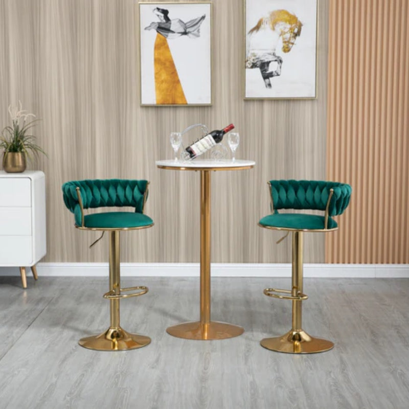 COOLMORE Swivel Bar Stools Set of 2 Adjustable Counter Height Chairs with Footrest for Kitchen, Dining Room 2PC/SET-海智集-Default-
