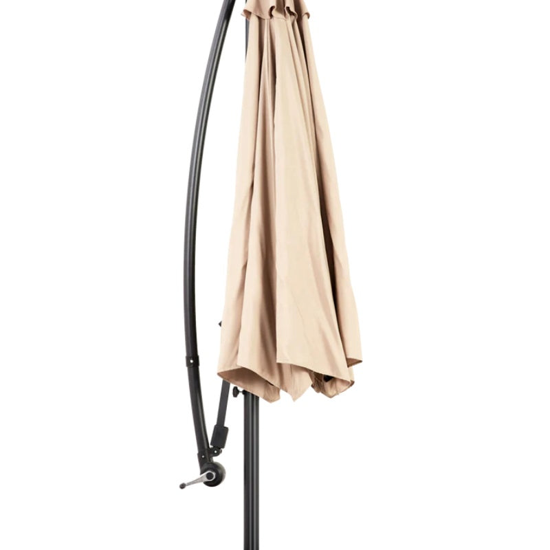 Best Choice Products 10ft Offset Hanging Market Patio Umbrella w/Easy Tilt Adjustment, Polyester Shade, 8 Ribs for Backyard, Poolside - ( khaki )(No Base)-海智集-Default-