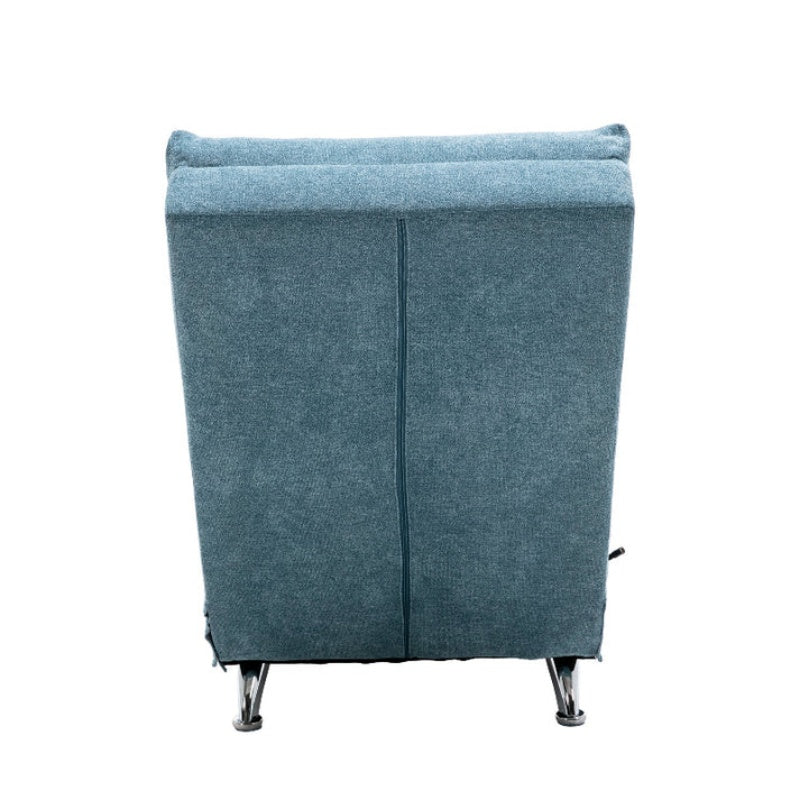 Ergonomic Linen Massage Chaise Lounge with Remote Control, 5 Modes, Blue, 21.65 x 58.27 x 34.25 inches-海智集-Default-