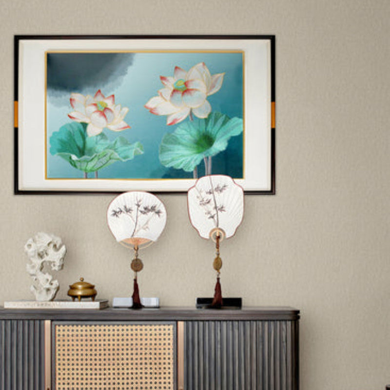 New Chinese Style Wall Art - Hand-Painted Ink Landscape Canvas Painting with Wood Frame, Oriental Home Decor for Living Room & Bedroom-海智集-