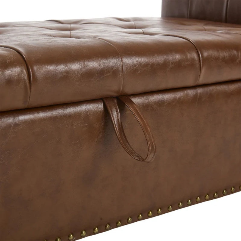 Coolmore Storage Ottoman 55.12 Inches Upholstered Fabric Storage Ottoman Bench,Button Tufted Ottoman with Storage for Living Room,Bedroom End of Bed Bench Withstands 275lbs-海智集-Default-
