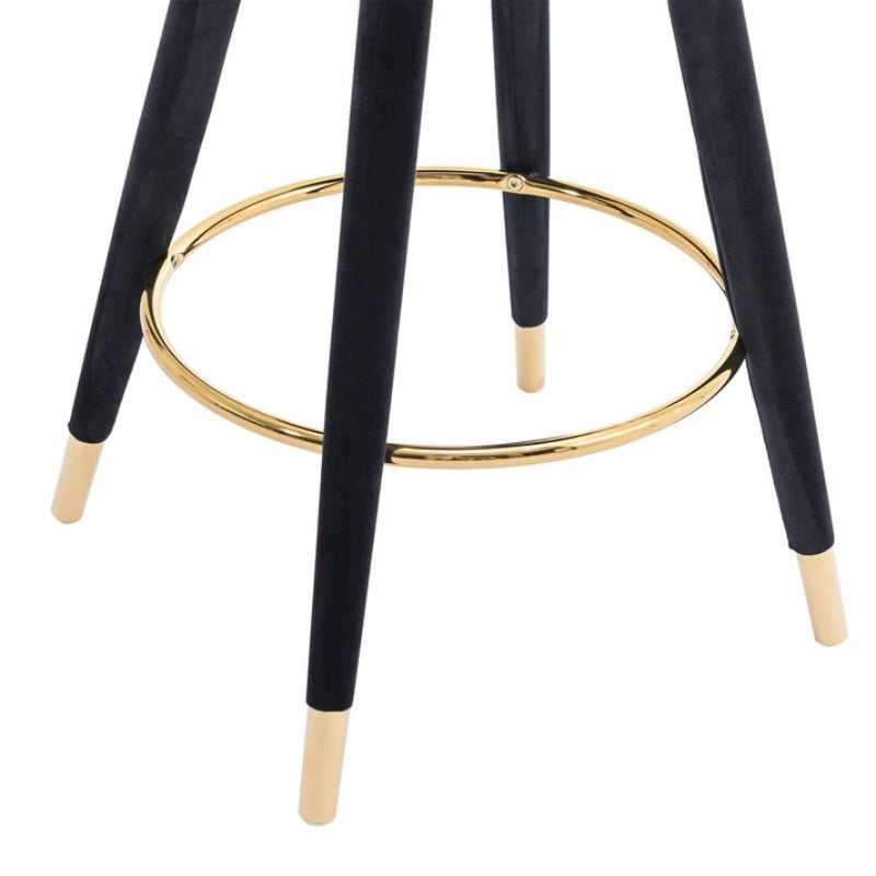 COOLMORE Counter Height Bar Stools Set of 2 for Kitchen Counter Solid Wood Legs with a fixed height of 360 degrees-海智集-Default-