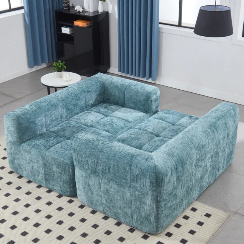 UNITED WE WIN Chenille Loveseat Sofa,Minimalist Modular Couches Sleeper for Living Room Bedroom Apartment Lounge-海智集-Default-