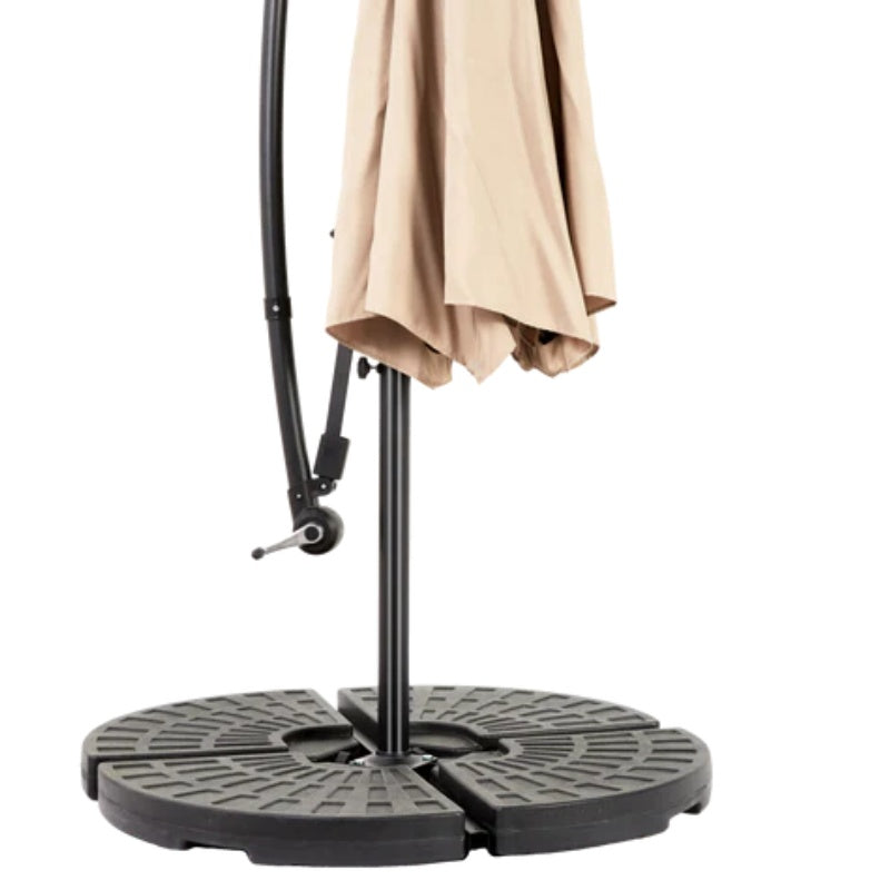 Best Choice Products 10ft Offset Hanging Market Patio Umbrella w/Easy Tilt Adjustment, Polyester Shade, 8 Ribs for Backyard, Poolside - ( khaki )(No Base)-海智集-Default-