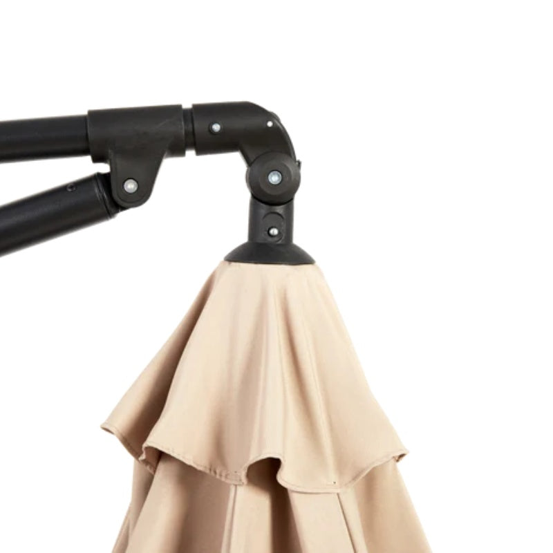 Best Choice Products 10ft Offset Hanging Market Patio Umbrella w/Easy Tilt Adjustment, Polyester Shade, 8 Ribs for Backyard, Poolside - ( khaki )(No Base)-海智集-Default-