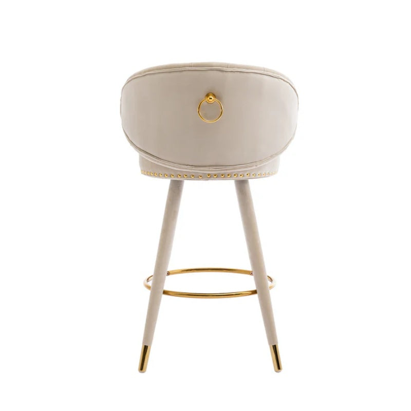 COOLMORE Counter Height Bar Stools Set of 2 for Kitchen Counter Solid Wood Legs with a fixed height of 360 degrees-海智集-Default-
