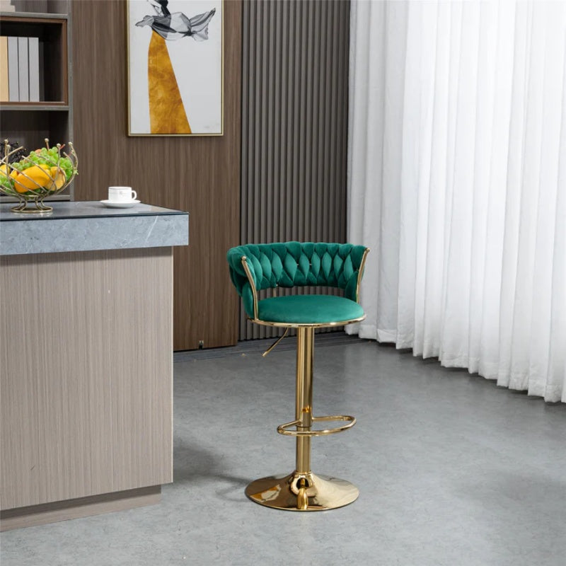 COOLMORE Swivel Bar Stools Set of 2 Adjustable Counter Height Chairs with Footrest for Kitchen, Dining Room 2PC/SET-海智集-Default-