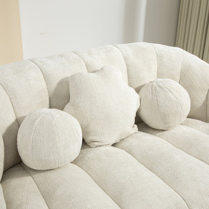 High Back Bean Bag Sofa Couch for Adults and Kids, Comfortable White Chenille Lounger, Indoor & Outdoor Use-海智集-Default-