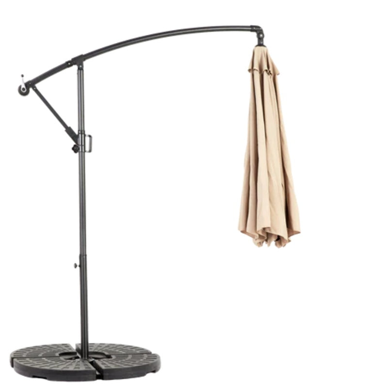 Best Choice Products 10ft Offset Hanging Market Patio Umbrella w/Easy Tilt Adjustment, Polyester Shade, 8 Ribs for Backyard, Poolside - ( khaki )(No Base)-海智集-Default-