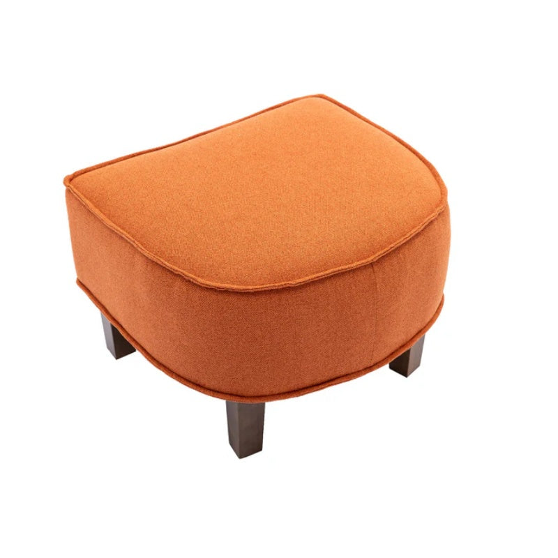COOLMORE Accent Chair with Ottoman, Mid Century Modern Barrel Chair Upholstered Club Tub Round Arms Chair for Living Room-海智集-Default-