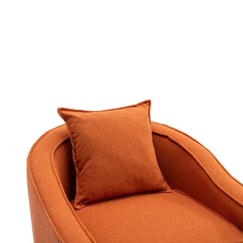 COOLMORE Accent Chair with Ottoman, Mid Century Modern Barrel Chair Upholstered Club Tub Round Arms Chair for Living Room-海智集-Default-