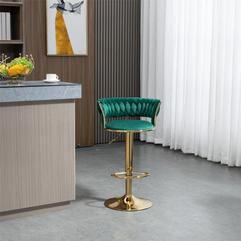 COOLMORE Swivel Bar Stools Set of 2 Adjustable Counter Height Chairs with Footrest for Kitchen, Dining Room 2PC/SET-海智集-Default-