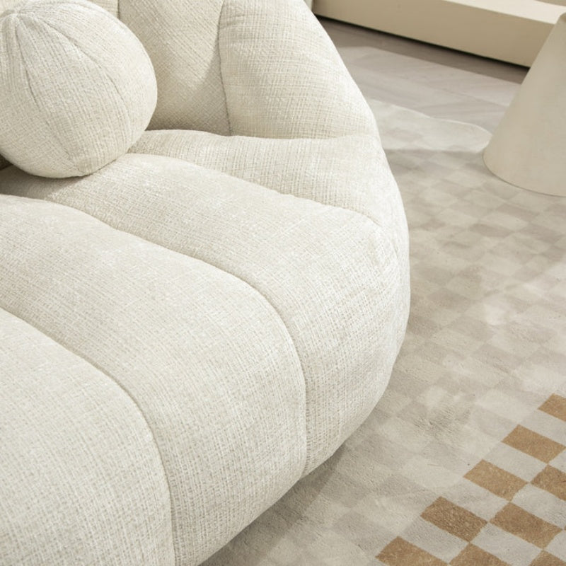 High Back Bean Bag Sofa Couch for Adults and Kids, Comfortable White Chenille Lounger, Indoor & Outdoor Use-海智集-Default-