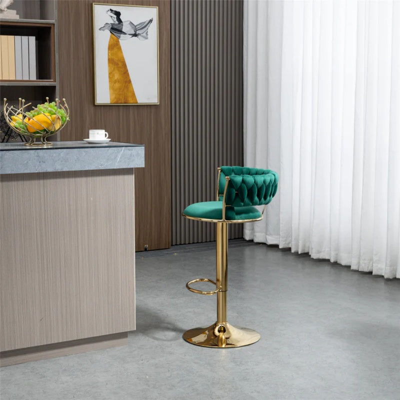 COOLMORE Swivel Bar Stools Set of 2 Adjustable Counter Height Chairs with Footrest for Kitchen, Dining Room 2PC/SET-海智集-Default-