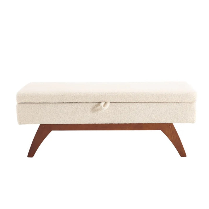 COOLMORE Teddy wool fabric, solid wood feet for solid weighing, and bed end stool with storage function-海智集-Default-