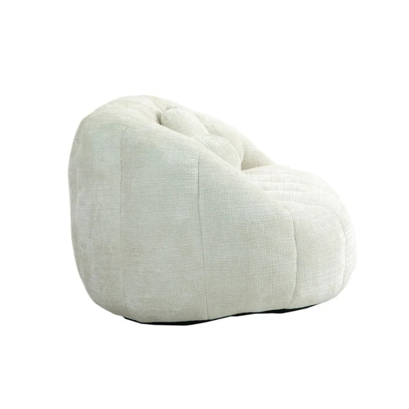 High Back Bean Bag Sofa Couch for Adults and Kids, Comfortable White Chenille Lounger, Indoor & Outdoor Use-海智集-Default-