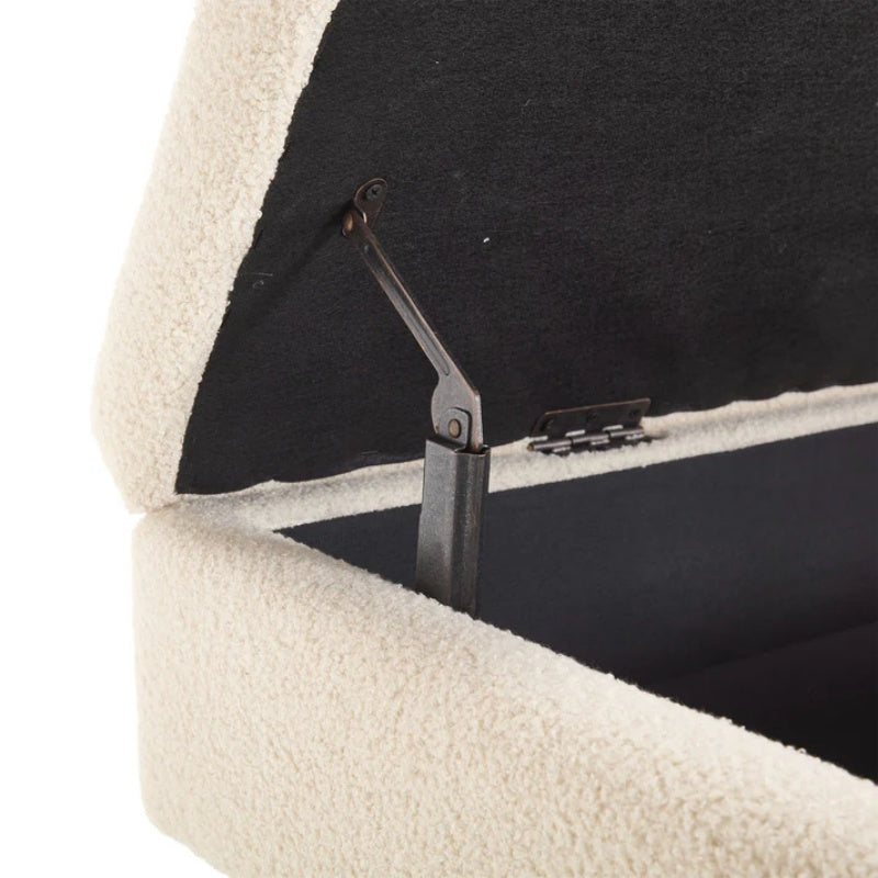 COOLMORE Teddy wool fabric, solid wood feet for solid weighing, and bed end stool with storage function-海智集-Default-