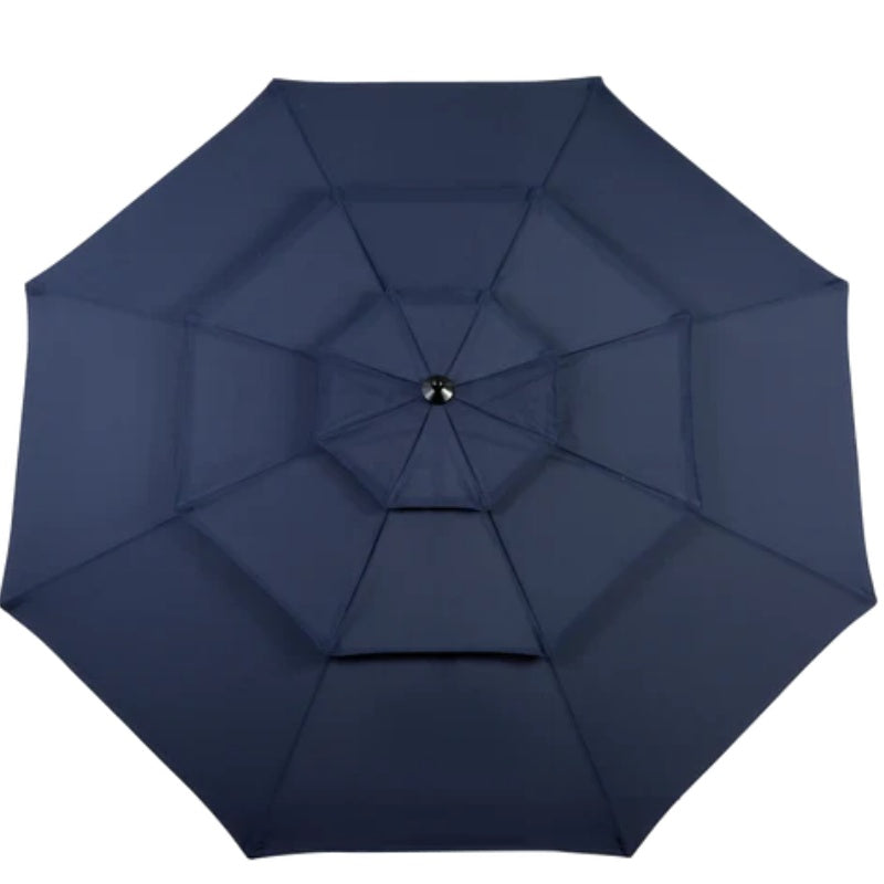 Aluminium 10ft 3 Tier Auto-tilt Umbrella ,Outdoor Patio Umbrella - Market Table Pool Deck Umbrella (Base Not Included) - (Navy blue )-海智集-Default-