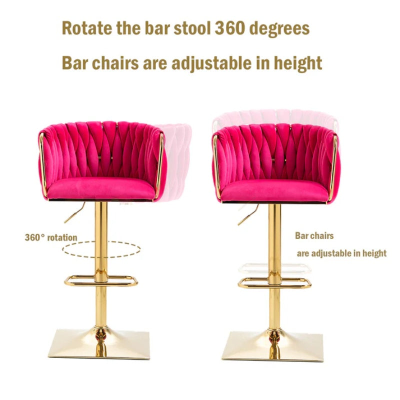 COOLMORE Vintage Bar Stools with Back and Footrest Counter Height Dining Chairs 2PC /SET-海智集-Default-