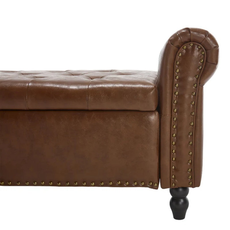 Coolmore Storage Ottoman 55.12 Inches Upholstered Fabric Storage Ottoman Bench,Button Tufted Ottoman with Storage for Living Room,Bedroom End of Bed Bench Withstands 275lbs-海智集-Default-