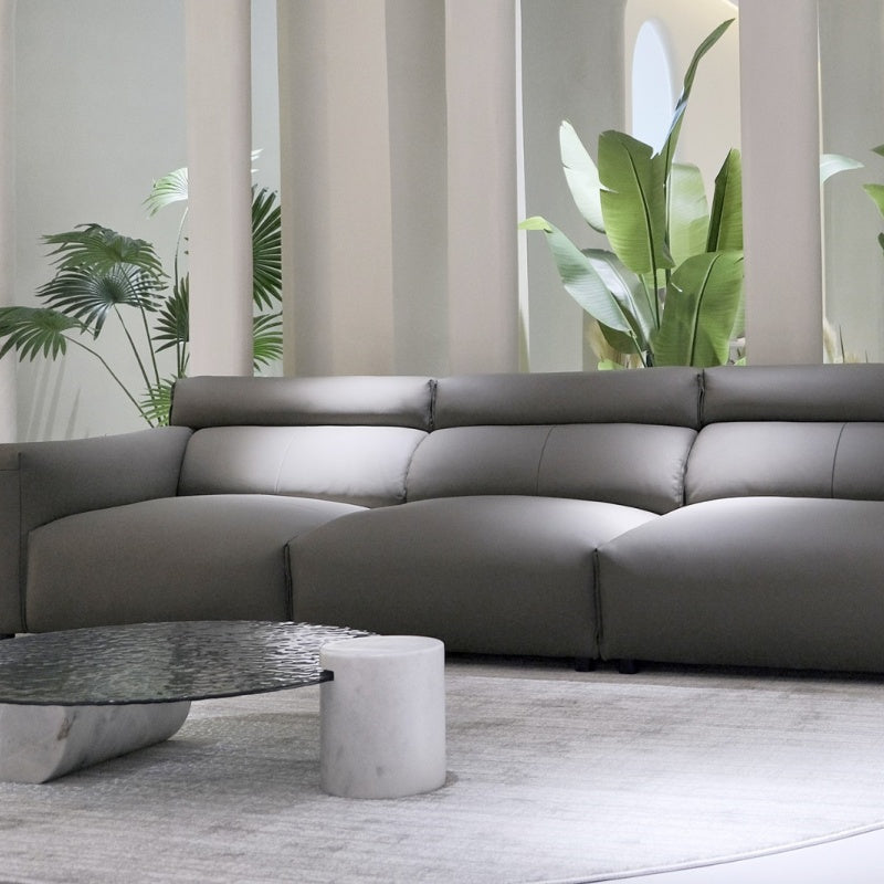 Executive Leather Sofa Set | Top-Grain Leather for Premium Lobbies-海智集-