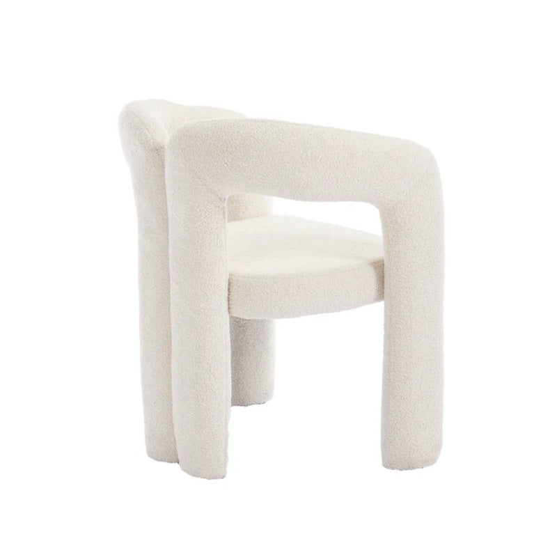 COOLMORE Contemporary Designed Velvet Fabric Upholstered Accent/Dining Chair Beige Teddy Armchair Set of 2-海智集-Default-