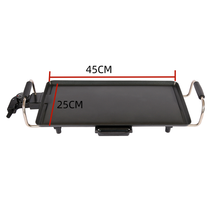 Electric BBQ Grill Large Indoor Smokeless Table Griddle Easy-to-Clean PTFE Non-Stick US Plug Machine Grade for Household Use-海智集-