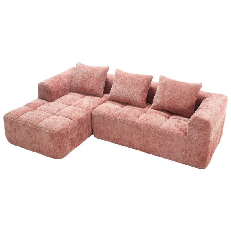 UNITED WE WIN 98.42-inch modular sectional sofa, modern modular L-shaped sofa with chaise longue, equipped with small side pockets and free of compression during installation.-海智集-Default-