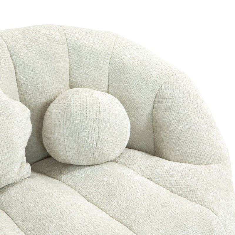 High Back Bean Bag Sofa Couch for Adults and Kids, Comfortable White Chenille Lounger, Indoor & Outdoor Use-海智集-Default-