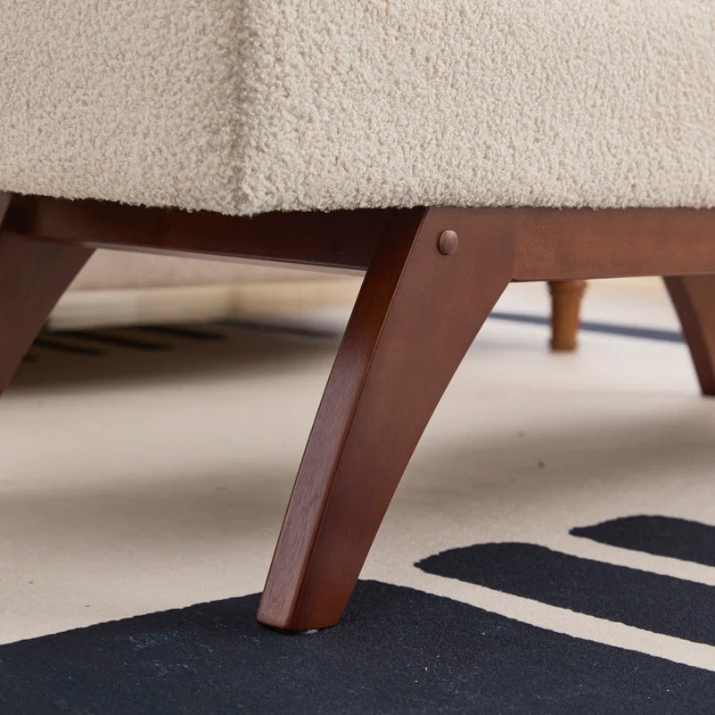 COOLMORE Teddy wool fabric, solid wood feet for solid weighing, and bed end stool with storage function-海智集-Default-
