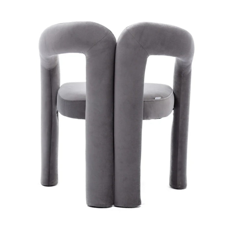 Contemporary Designed Velvet Fabric Upholstered Accent/Dining Chair /Barrel Side Chairs Kitchen Armchair for Living Room set of 2 (Gray Velvet)-海智集-Default-
