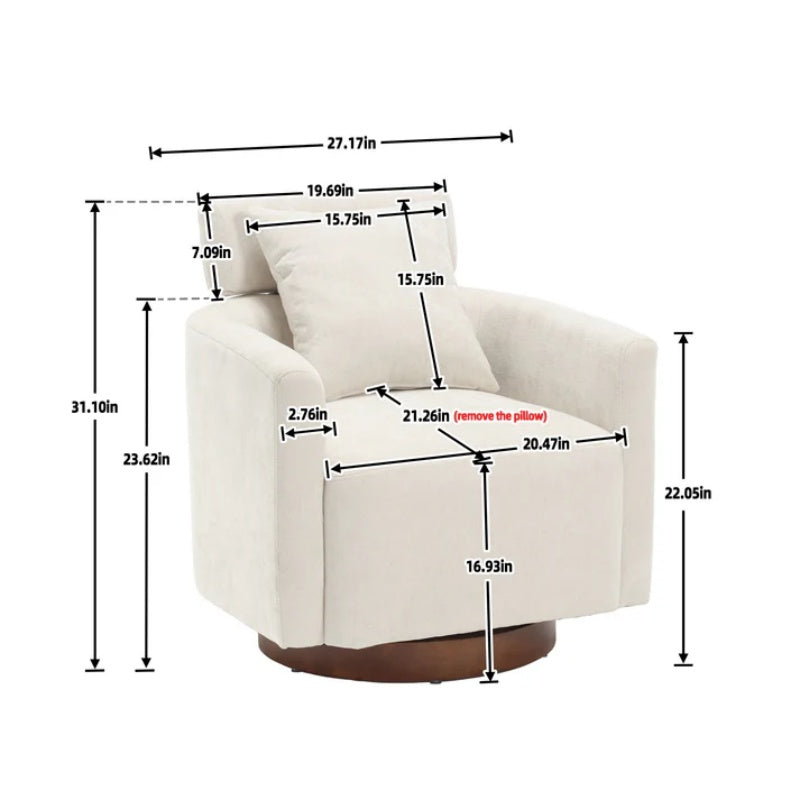 COOLMORE 360 degree rotation design, multi-gear adjustment backrest, soft and comfortable chenille fabric, ergonomic design of the living room chair-海智集-Default-