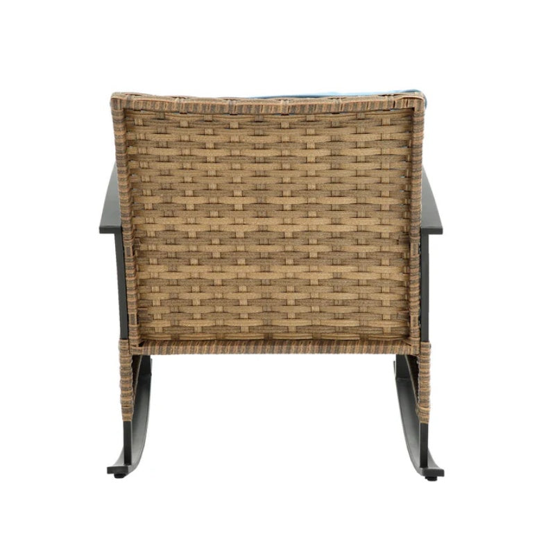 3pcs rocking rattan set wholesale leisure chair outdoor rattan rocking chair set grey-海智集-Default-