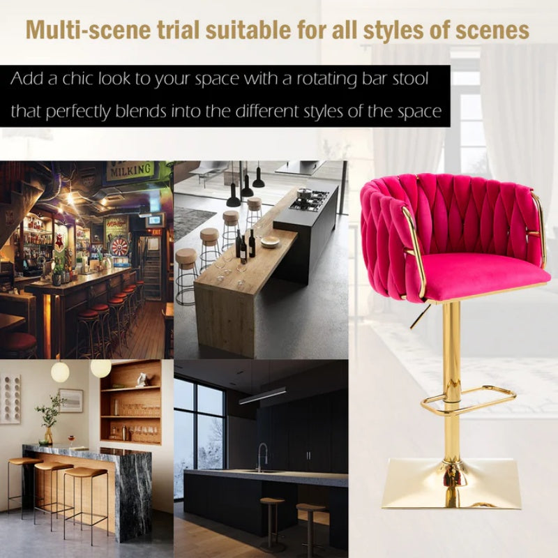 COOLMORE Vintage Bar Stools with Back and Footrest Counter Height Dining Chairs 2PC /SET-海智集-Default-