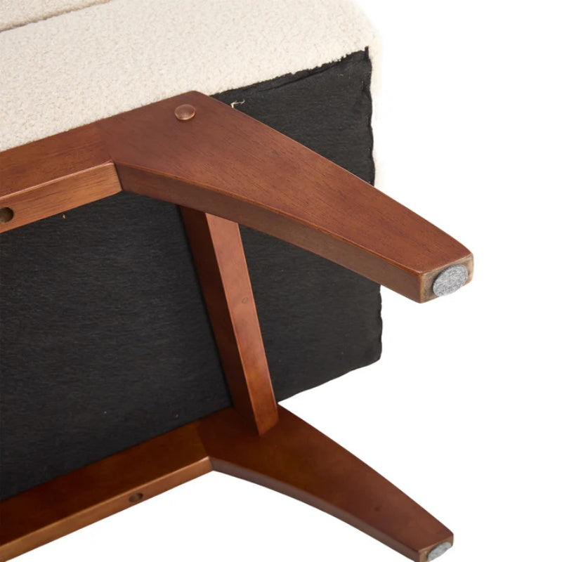 COOLMORE Teddy wool fabric, solid wood feet for solid weighing, and bed end stool with storage function-海智集-Default-