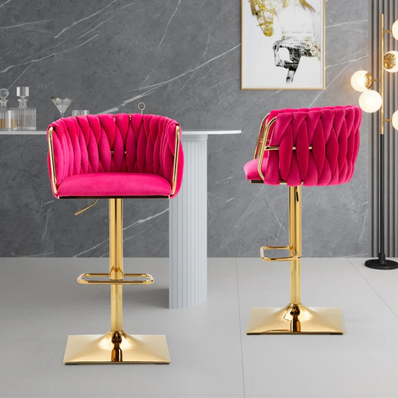 COOLMORE Vintage Bar Stools with Back and Footrest Counter Height Dining Chairs 2PC /SET-海智集-Default-