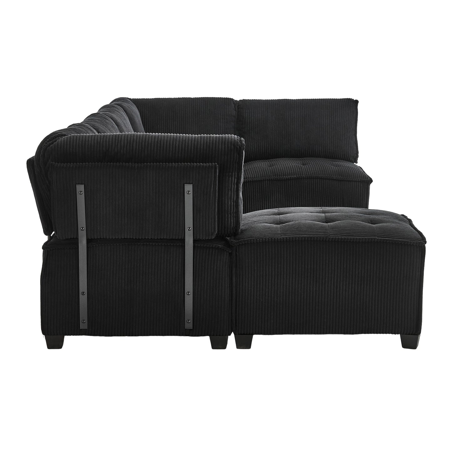 UNITED WE WIN Modular Sectional Sofa U Shaped Modular Couch with Reversible Chaise Modular Sofa Sectional Couch,6- Seat Convertible Sofa,Fit for Living Room-海智集-Default-