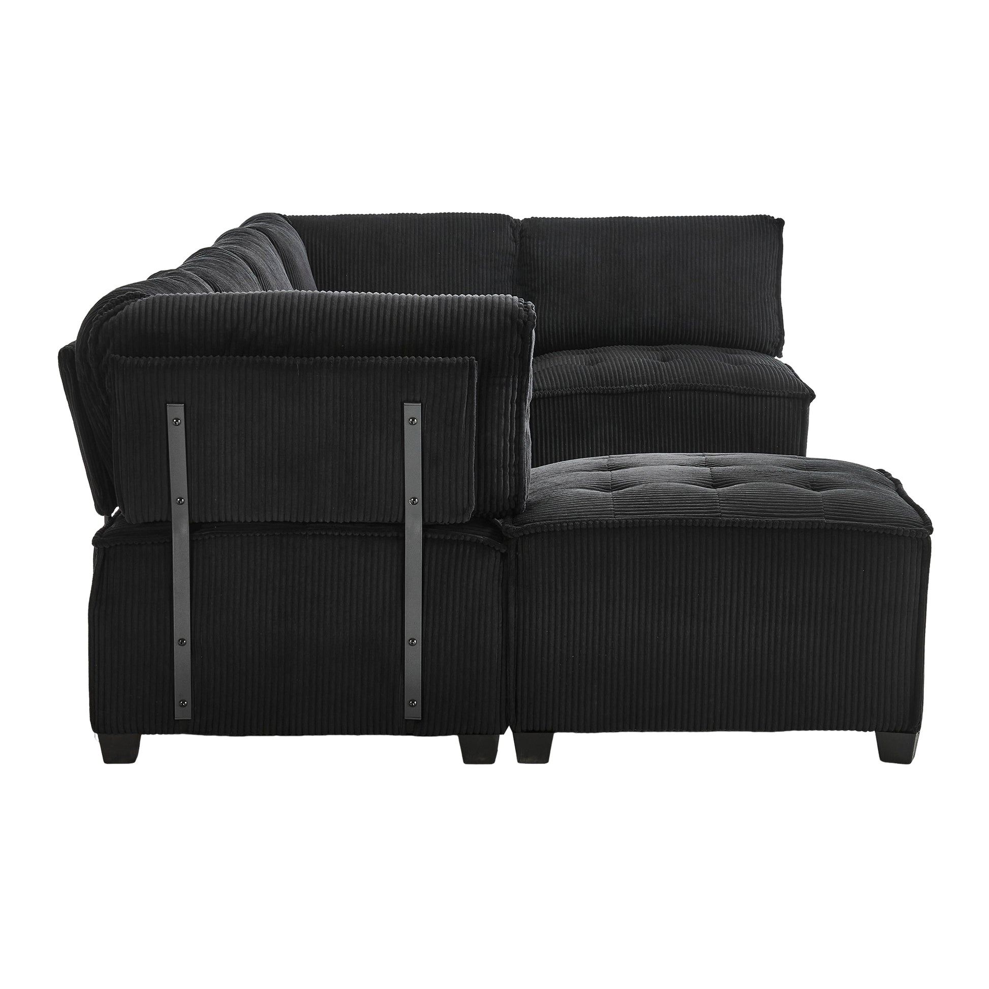 UNITED WE WIN Modular Sectional Sofa U Shaped Modular Couch with Reversible Chaise Modular Sofa Sectional Couch,6- Seat Convertible Sofa,Fit for Living Room-海智集-Default-