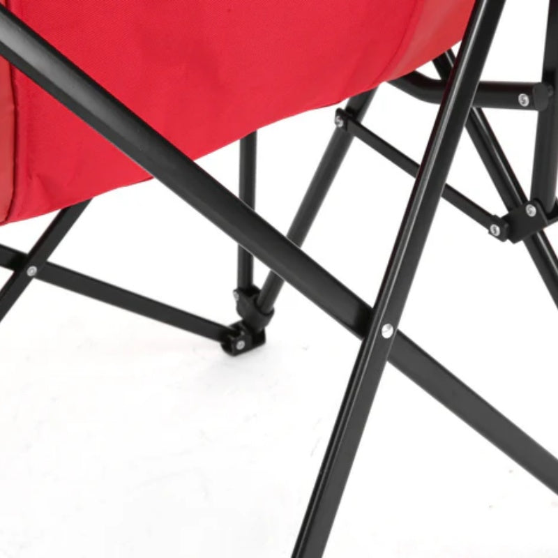 High Back Heavy Duty Lawn Chair Support 250LBS, Portable Collapsible Chair with Cup Holder -Red-海智集-Default-