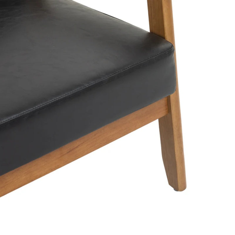 COOLMORE Mid-Century Modern Solid Loveseat Sofa Upholstered Pu Leather Loveseat, 2-Seat Upholstered Loveseat Sofa Modern Couch-海智集-Default-