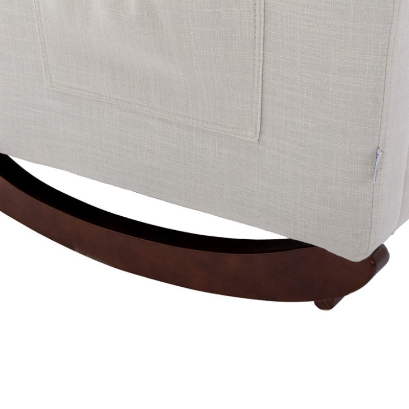 High Back Rocking Chair Nursery Chair .Comfortable Rocker Fabric Padded Seat .Modern High Back Armchair-海智集-Default-