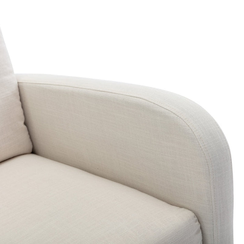High Back Rocking Chair Nursery Chair .Comfortable Rocker Fabric Padded Seat .Modern High Back Armchair-海智集-Default-