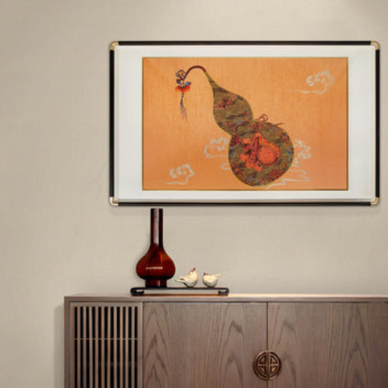 New Chinese Style Wall Art - Hand-Painted Ink Landscape Canvas Painting with Wood Frame, Oriental Home Decor for Living Room & Bedroom-海智集-