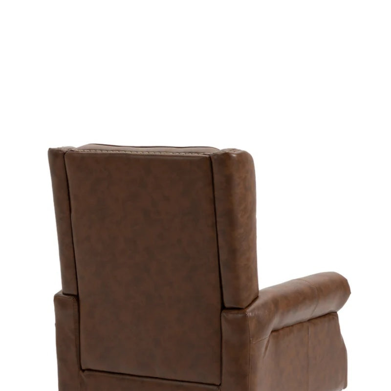Modern Coffee Wood Frame Armchair with Sturdy Wood Legs and Microsuede Upholstery for Living Room-海智集-Default-