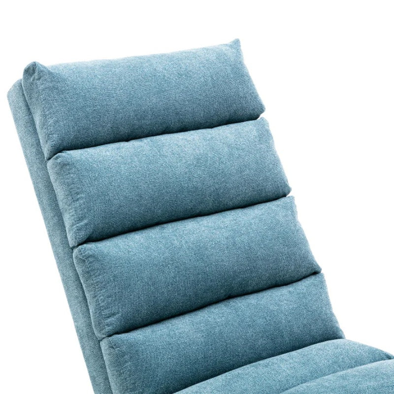 Ergonomic Linen Massage Chaise Lounge with Remote Control, 5 Modes, Blue, 21.65 x 58.27 x 34.25 inches-海智集-Default-