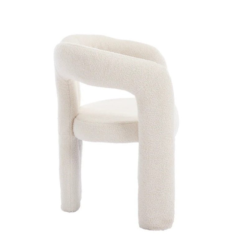 COOLMORE Contemporary Designed Velvet Fabric Upholstered Accent/Dining Chair Beige Teddy Armchair Set of 2-海智集-Default-