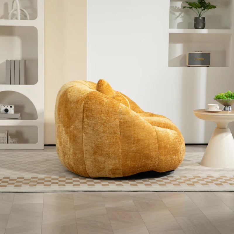 Lazy Sofa High Back Bean Bag Chair Couch Yellow Chenille for Adults & Kids Indoor Outdoor-海智集-Default-