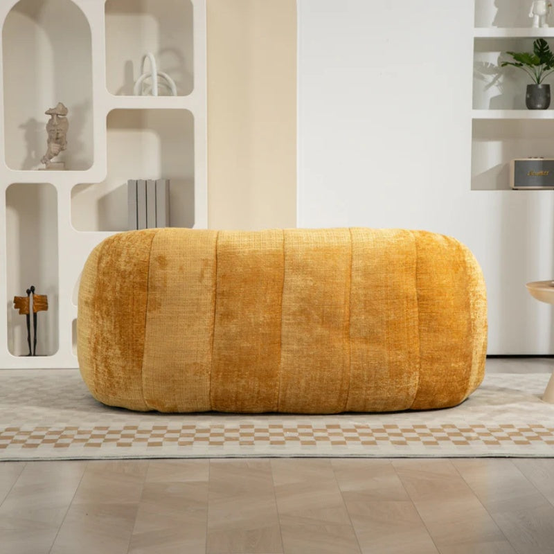 Lazy Sofa High Back Bean Bag Chair Couch Yellow Chenille for Adults & Kids Indoor Outdoor-海智集-Default-